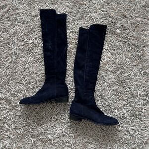 Stuart Weitzman Lowland Boot Suede Stretch Zip Sz 6.5 US 5050 Authentic ❤️